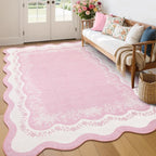 Rug Living Room Floral Edge Low