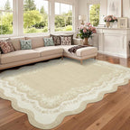 Rug Living Room Floral Edge Low