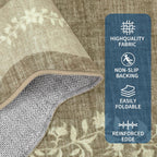 Rug Living Room Floral Edge Low