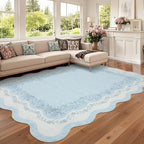 Rug Living Room Floral Edge Low
