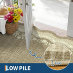 Rug Living Room Floral Edge Low