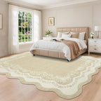 Rug Living Room Floral Edge Low
