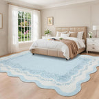 Rug Living Room Floral Edge Low