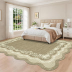 Rug Living Room Floral Edge Low