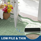 Rug Living Room Floral Edge Low