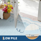 Rug Living Room Floral Edge Low