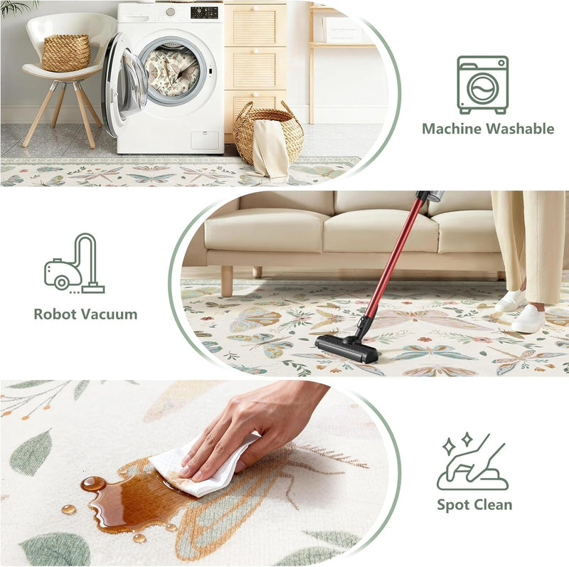 Rug Living Room Soft Washable Non Slip