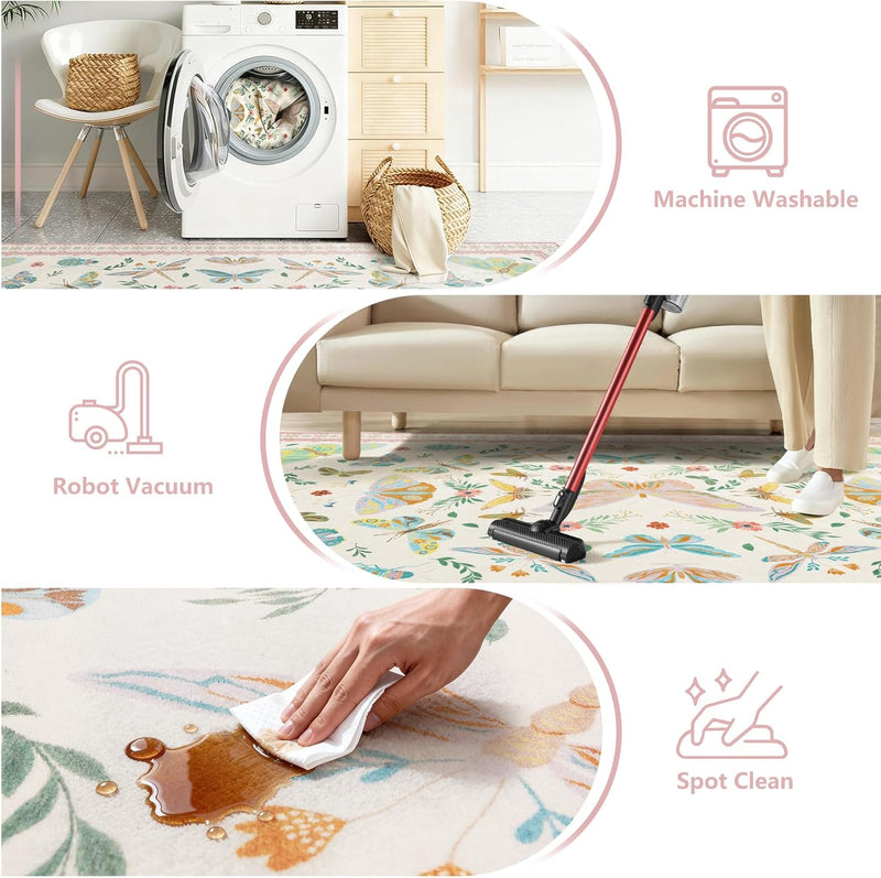 Rug Living Room Soft Washable Non Slip
