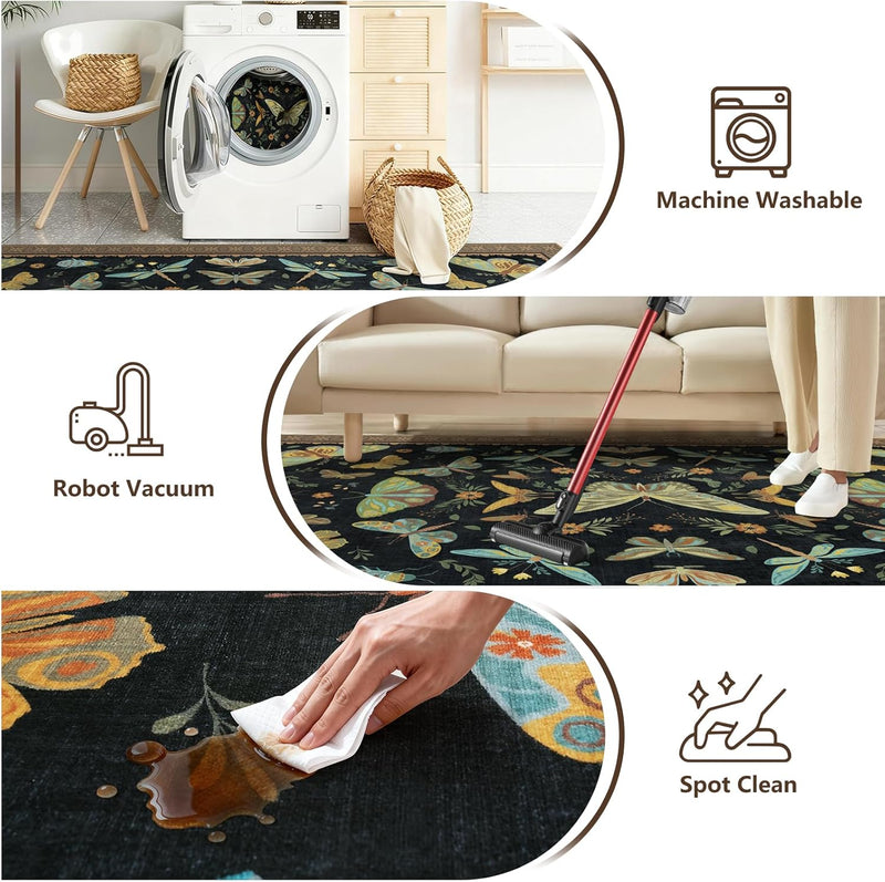 Rug Living Room Soft Washable Non Slip