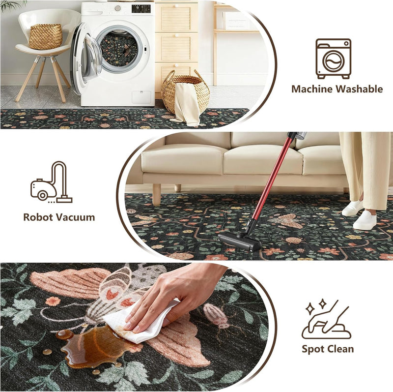 Rug Living Room Soft Washable Non Slip