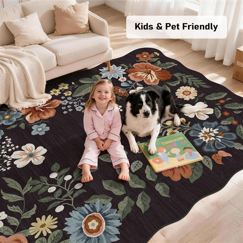 Rug Living Room Soft Washable Non Slip