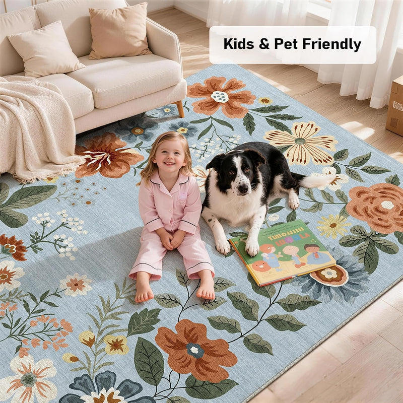 Rug Living Room Soft Washable Non Slip