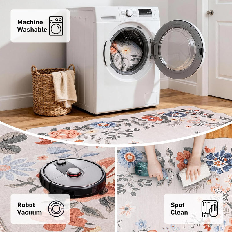 Rug Living Room Soft Washable Non Slip