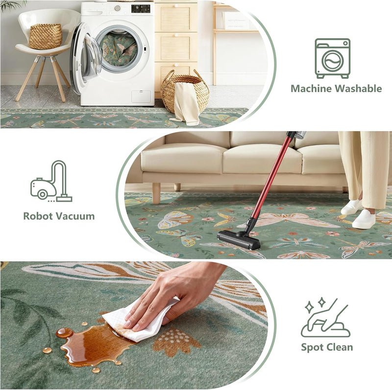 Rug Living Room Soft Washable Non Slip