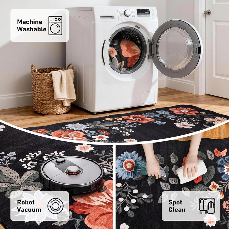 Rug Living Room Soft Washable Non Slip