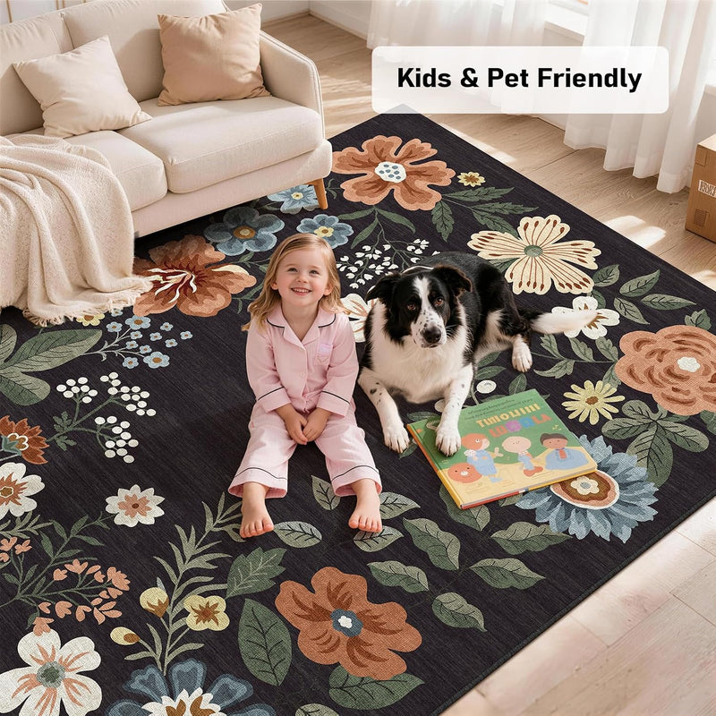 Rug Living Room Soft Washable Non Slip