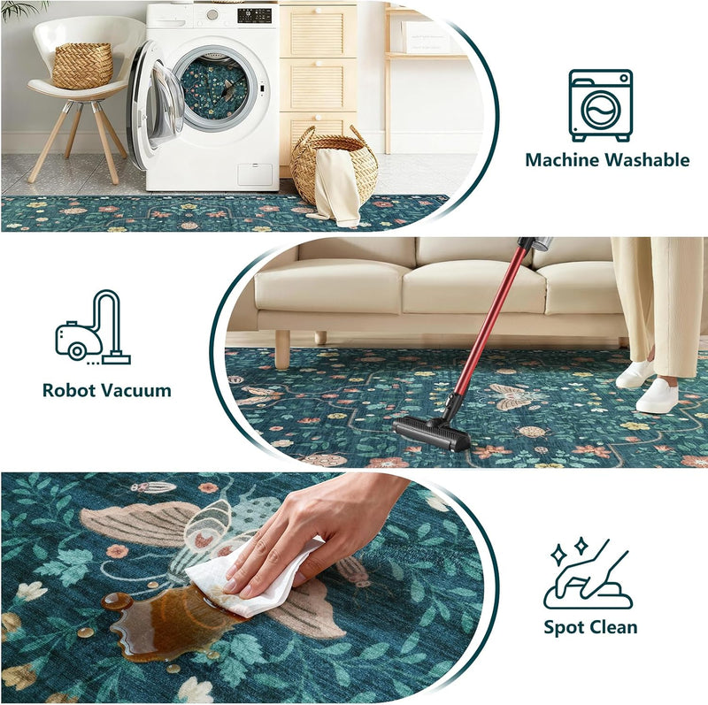 Rug Living Room Soft Washable Non Slip
