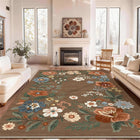 Floral Terracotta Brown