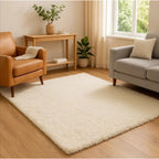 Rug Soft Pile Gentle Underfoot Cushioning Warm Neutral