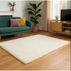 Rug Soft Pile Gentle Underfoot Cushioning Warm Neutral