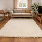 Rug Soft Pile Gentle Underfoot Cushioning Warm Neutral