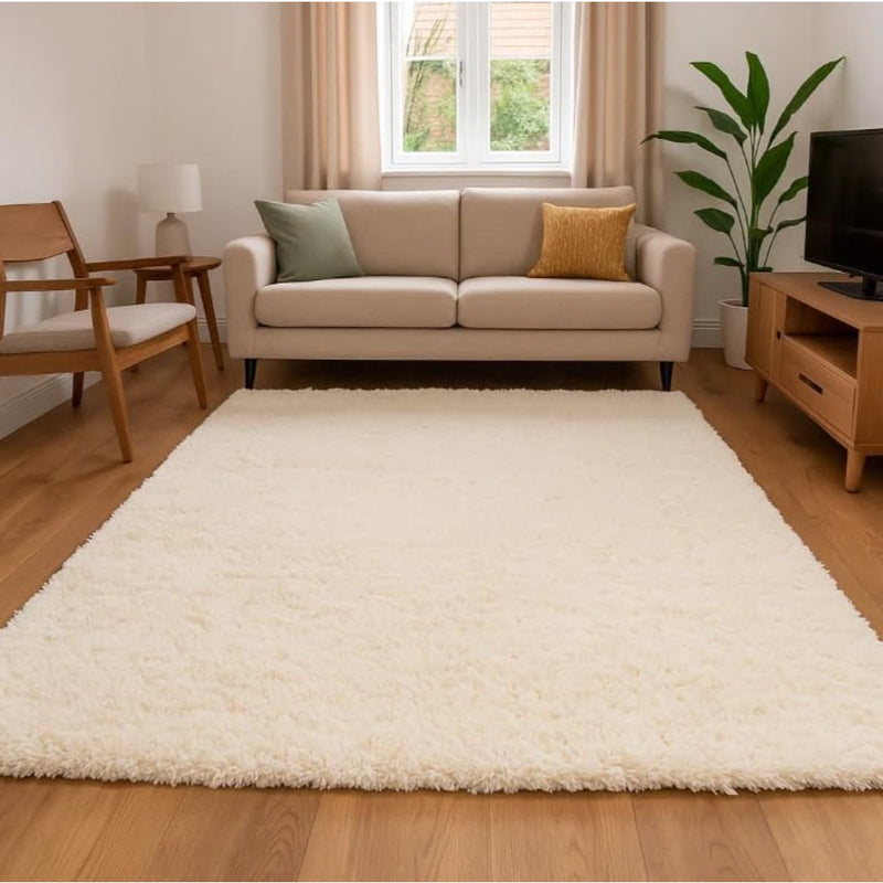 Rug Soft Pile Gentle Underfoot Cushioning Warm Neutral