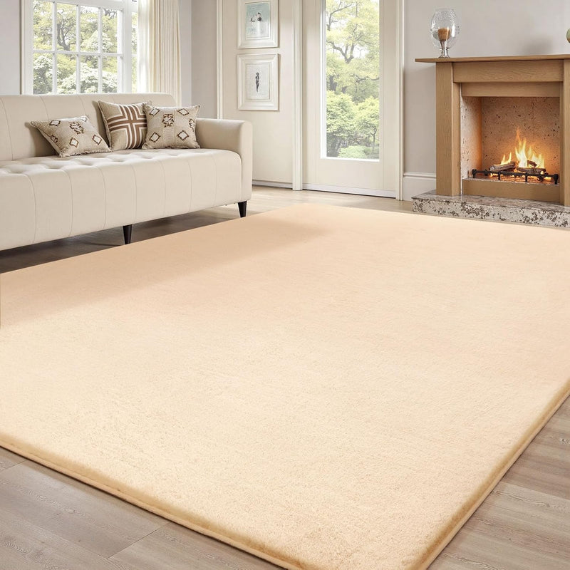 Rugs Living Room Area Faux Bunny Fuzzy