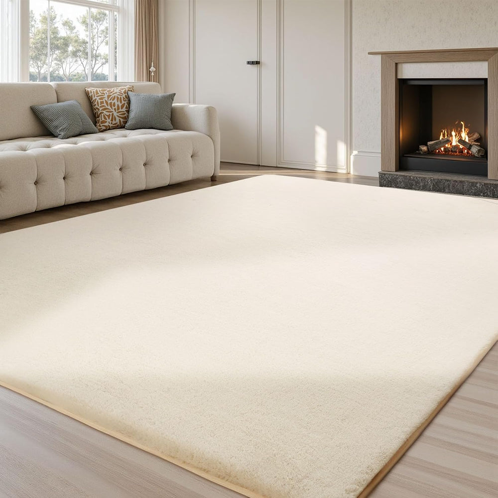 Rugs Living Room Area Faux Bunny Fuzzy