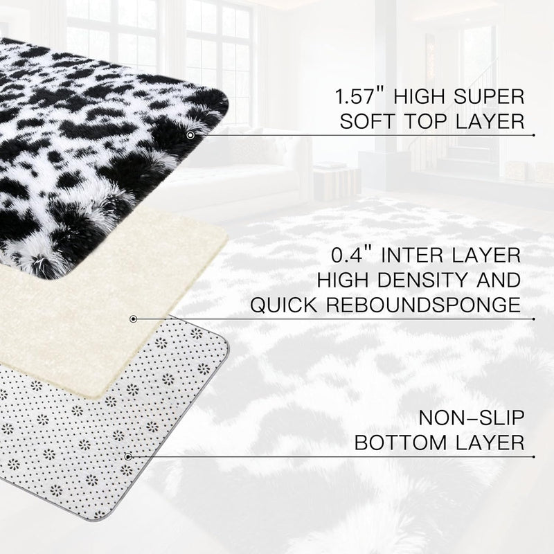 Large Rugs Living Room Shaggy for Bedroom