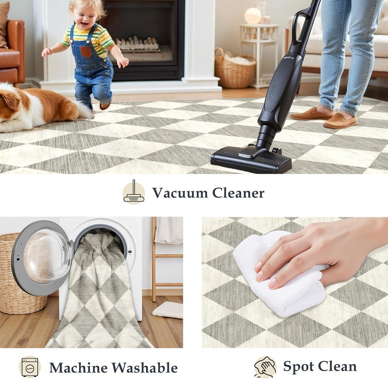 Rugs Living Room Area Rug Washable Bedroom