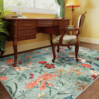 Rugs Living Room Area Rug Floral Washable