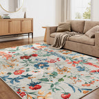 Rugs Living Room Area Rug Floral Washable