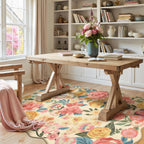Rugs Living Room Area Rug Floral Washable