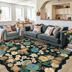 Rugs Living Room Area Rug Floral Washable
