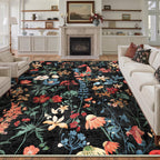 Rugs Living Room Area Rug Floral Washable