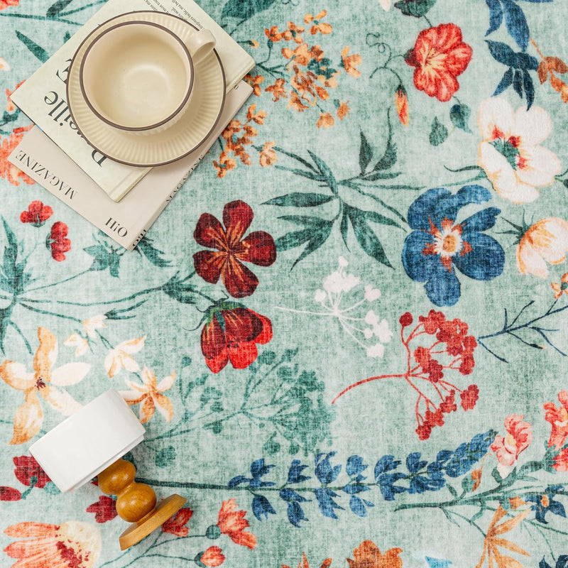 Rugs Living Room Area Rug Floral Washable