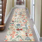 Rugs Living Room Area Rug Floral Washable