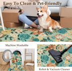Rugs Living Room Area Rug Floral Washable