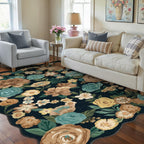 Rugs Living Room Area Rug Floral Washable
