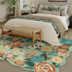 Rugs Living Room Area Rug Floral Washable