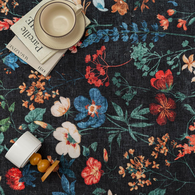 Rugs Living Room Area Rug Floral Washable