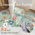Rugs Living Room Area Rug Floral Washable