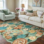 Rugs Living Room Area Rug Floral Washable