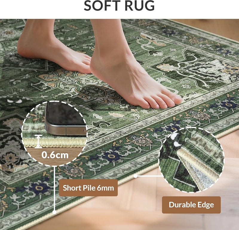 Rugs Living Room Washable Short Pilenon Slip