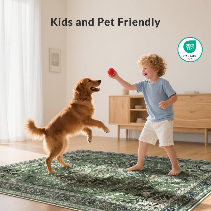 Rugs Living Room Washable Short Pilenon Slip