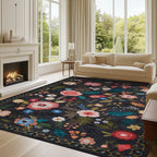 Rugs Living Room Floral Washable Bedroom Rug