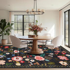 Rugs Living Room Floral Washable Bedroom Rug