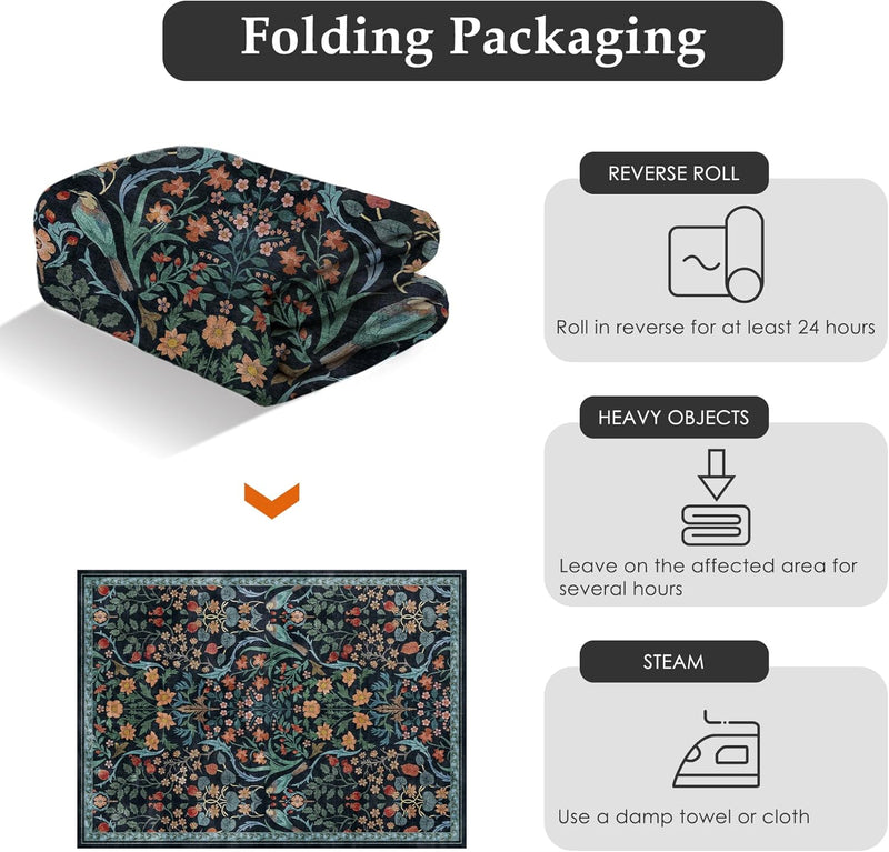 Washable Rug for Living Room Non Slip