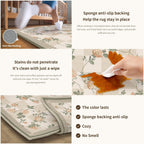 Rugs Living Room Floral Washable Non