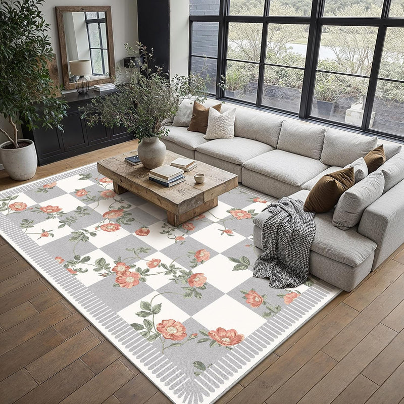 Washable Rug for Living Room Non Slip